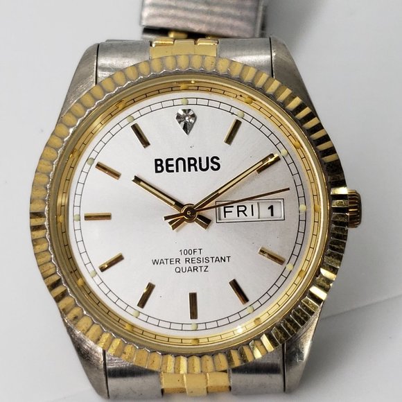 Benrus two toned mens watch